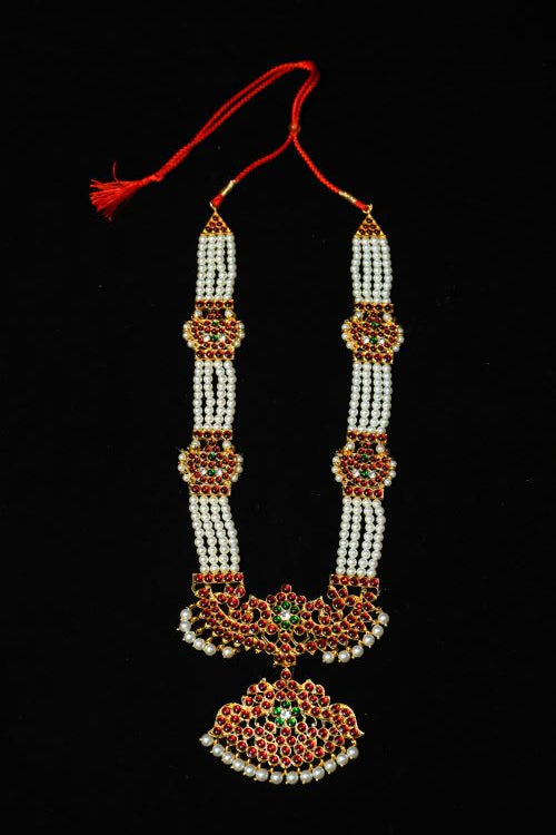 EC-TJ-0040 | Chandbali Pearl Haram | Muthyala Haram